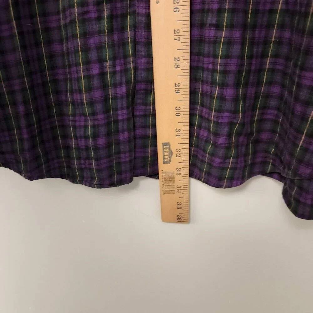 Polo Ralph Lauren Shirt‎ Regent Classic Fit Button Up Purple Blue Check XL EUC